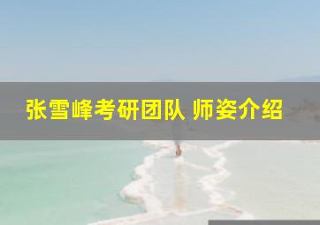 张雪峰考研团队 师姿介绍